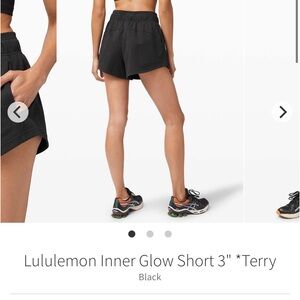 Lululemon Inner Glow Short 3” Terry Black Size 4